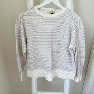 Universal Thread Colorful Stitched Crew Neck Lightweight Sweatshirt Size S